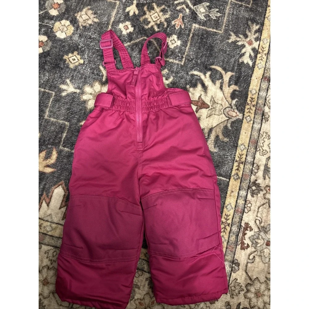 Baby Girl's Cat & Jack Size 12 MONTHS Pink Snow Bibs Pants Overalls